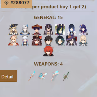 R277-ASIA-AR59-Navia-Neuvillette-Cyno-Tighnari-Yelan-Raiden-Yoimiya-Ayaka-Hutao-Zhongli-Xiao-Mona-Jeans-Diluc-Weapon: 4 - Image 2