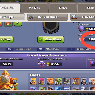 R.WORLD RARE || TH16 MAX || 283-XP || 5000-WAR STAR || 24-SKINS-5-SCENERY || CWL MEDAL-ITEMS-GLOBAL RANK || BEST DEAL - Image 2