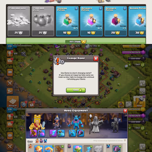 (1500+ CWL MEDELS) --TH 10 FULL MAX ACCOUNT --FULL FRESH--HEROES:40+40+20--NAME CHANGE AVAILABLE --GOOD HERO EQUIPMENTS - Image 3