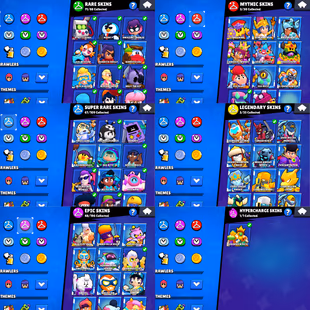 33 Brawlers MAX | 20 Hypercharges | 91 Brawlers Unlocked | 65,000 Trophies | 193 Skins | 41 MAX RANK | Rename 60 GEMS - Image 4