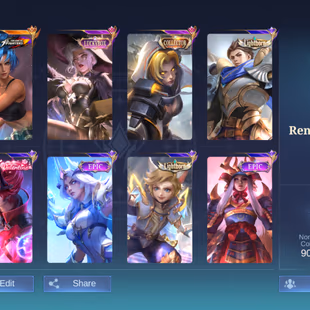 AA021|Lvl 107|RENOWNED CC 5|52 WR|ALL EMBLEM MAX|235 SKIN|129 HEROES MAX|ALICE LUCKYBOX|NATALIA COLLECTOR|11 EPIC SKIN| - Image 1