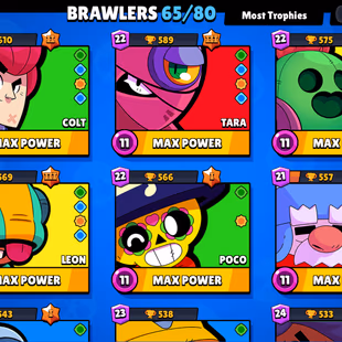 28000 TROPHIES | 25 MAXED 1 HYPER 65|80 BRAWLERS | 130 GEMS FREE NAME CHANGE 32 SKINS | INSTANT DELIVERY - Image 2