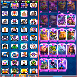 11k Trophies KT Level 15 | 63 169 Nice Emotes | 13 Evolutions | 115 Max Cards 38 Elites | 77 Level 14 9 Years Badge - Image 6