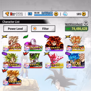 D729-Meta Account-9 UL(SS Goku+Frieza+Cell+SS4 Gogeta+Broly+Gogeta Blue+Buu Kid)+37 Legends+Vip Equipment+Good Team PVP - Image 3