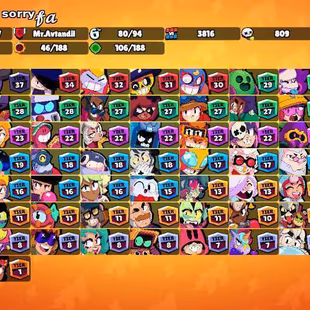 27K Trophies LVL119 | 80/99 Brawlers | 17 Max Brawlers - 8 Hypercharged | 97 Skins | 247 Pins | 162 Icons | 78 Sprays - Image 2