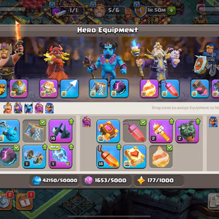 RARE🔥GERMANY LOCAL💎 32 EQUIPMENT [] TOWNHALL 17 - LEAGUE QUEEN - 100-100-70-75-50 HEROES -  3600 GEMS -270 MEDAL-BH 10 - Image 6