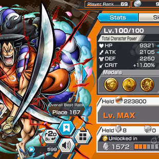 KC20-Hyber 47-6 Ex Max 11k(Shanks V2 Boost 3-51:52+Yamato Ace+Roger V1+Shanks Red+Oden)-SUP 161%-Many BF Max-Medal Good - Image 8