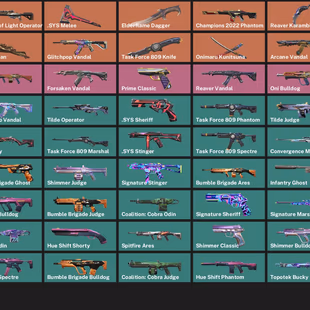 EU - LVL 103 - UNRANKED - 7 KNIVES - 64 SKINS (50,700 VP spent) Protocol Phantom, Arcane vandal, Onimaru kunitsuna, Cham - Image 4