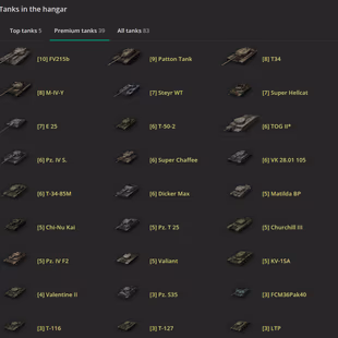 EU - 5 TIER X - 39 PREMIUM TANK - TOTAL TANKS 83 -   7253 (50%) - 19.133.287 CREDITS - Image 4