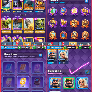 JD]🍓 UC- 1627  2 RAREST EMOTES 💯 13 RAREST KT SKINS  - 42 MAXED(12755 CUPS 58 XP KT-15 ARENA-24   INSTANT DELIVERY - Image 6