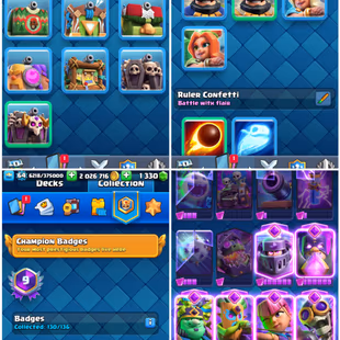 🎁RARE EMOTES 9 YEAR OLD 💎| ARENA 24 KT 15 |   10.6K TROPHIES | 105 MAX CARDS 39-ELITE | 179 EMOTES MANY MORE - Image 6
