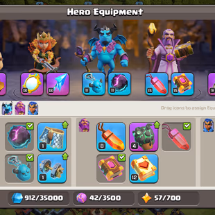 !!FULLY MAX TH13!! LEGEND HIT!! GG-MAX!MM-MAX!FA-MAX!! HERO-75-75-50-50-25-(5X MAX)!! 197-XP!! NICE SKINS - Image 8