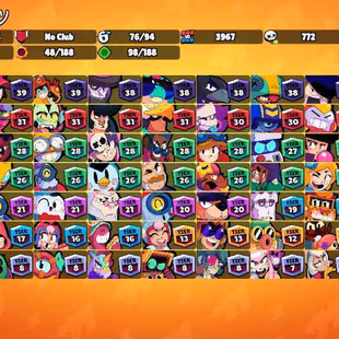 33K Trophies LVL112 | 76/99 Brawlers | 10 Max Brawlers - 6 Hypercharged | 68 Skins | 192 Pins | 136 Icons | 64 Sprays - Image 1