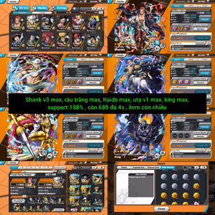 3 Ex Max(Shank V3-White Beard V2-Kaido V2)-Good BF Uta Max-King V1 Max-Kaigara-Kid-Kizaru-SP 158-Good Medal-Q50 - Image 1