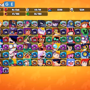 33K Trophies | 69/99 Brawlers | 12 Max Brawlers - 7 Hypercharged | 125 Skins | 247 Pins | 169 Icons | 84 Sprays - Image 2