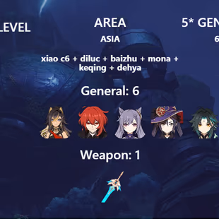 R307-ASIA-AR55-Dehya-Diluc-Keqing-Mona-Xiao-Weapon: 1 - Image 3