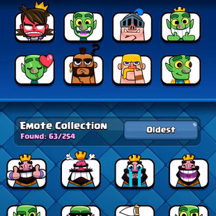 GOBLIN KISS EMOTE [] 20 MAX CARDS [] ARENA 21 [] 2 ELITES [] 3 EVO [] 8032 TROPHIES [] XP 47 [] KT14 [] 1195 GEMS [] 63 - Image 7