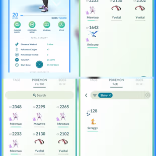 Level20 |  Mystic Team | 4 Shadow Mewtwo | 1 Shadow Articuno  | 1 Shiny | 7 Legendary Best Deal For Mewtwo Lovers - Image 1