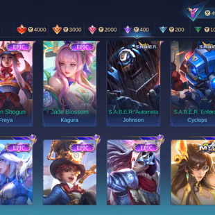 AA021|Lvl 107|RENOWNED CC 5|52 WR|ALL EMBLEM MAX|235 SKIN|129 HEROES MAX|ALICE LUCKYBOX|NATALIA COLLECTOR|11 EPIC SKIN| - Image 3