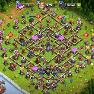 ❗[ WALLS MAX - PREMIUM TH-17 ]❗G.GUANTLET - FIREBALL || NICE DEFENCES - TROOPS || WALLS MAX [RARE] || - Image 1