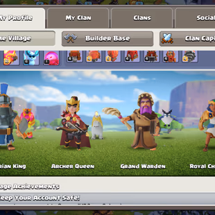 R.WORLD RARE || TH16 MAX || 283-XP || 5000-WAR STAR || 24-SKINS-5-SCENERY || CWL MEDAL-ITEMS-GLOBAL RANK || BEST DEAL - Image 7