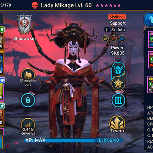 Lv 52 - 1,23M POWER - 1 Mythic Lady Mikage - 24 Legends (Wanderer - Deathknight - Ukko - Artak - Rae - Wukong - Artor - - Image 3