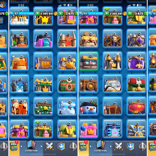 FULL EVOS [] 73 ELITE [] 119 MAX CARDS [] 58 TOWER SKINS [] 261 EMOTES [] LVL 67 [] 3675 GEMS [] ARENA 23 | 67 Xp - Image 4