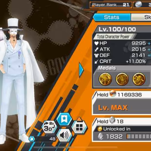 [2974] [IOS+ANDROID] 5 EX - Shanks Light + Kuzan + Lucci + Roger + Luffy G5 , Support 138 , Good Medal - Image 5