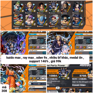 IOS-Android-Ex Kaido V3 Max-Good BF Rayleigh-Oden-Ace-Perospero-Cracker-Killer-Katakuri-Shiryu-SP 146.2-Good Medal-H19 - Image 1