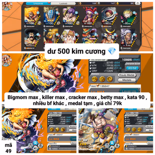 IOS-Android-Ex Big Mom Red Max-Good BF Killer-Cracker-Betty-Katakuri-Sanji-Queen-Perospero-Franky-King V2-Good Medal-H27 - Image 1