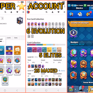 JD]🍓 SUPER 65 EMOTE [] ARENA 22[💯]KT14  [] XP52  [] 8600 TROPHIES  [] 25 MAX CARDS  [] 5 ELITES []6 EVOS 6 KT SKINS - Image 2