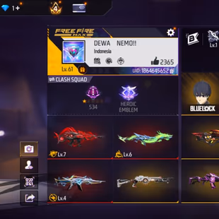 V55|LVL61|290COSTUME(30MYTHIC)|309WEAPON(4EVO+62MYTHIC)|MEGALODONALPHA-SCARLVLMAX|ONEPUNCHMAN-M1887|LORECYCLONE-PARAFALL - Image 1