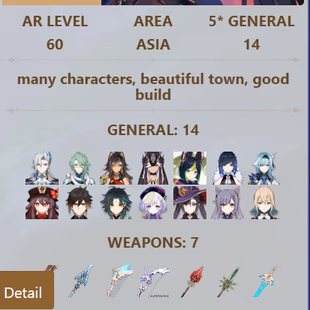 R269-ASIA-AR60-Neuvillette-Baizhu-Dehya-Cyno-Tighnari-Yelan-Eula-Hutao-Zhongli-Xiao-Qiqi-Mona-Keqing-Jeans-Weapon: 7 - Image 3