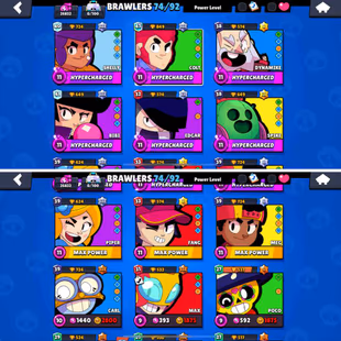 27K Trophies LVL83 | 73-99 Brawlers | 9 Max Brawlers - 6 Hypercharged | 102 Skins | 183 Pins | 131 Icons | 70 Sprays - Image 4