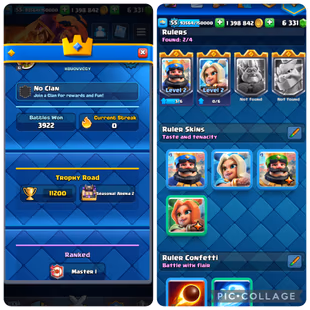 []💥51 CARD 14 LEVEL [] 11200 TROPHY💥[] 6300 GEMS [] LEVEL 55 [] SEASONAL ARENA 2 [] KING TOWER-15 [] 53 EMOTE [] - Image 7