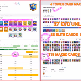 SUPERACCT ( RANK ACCT WITH RARE EMOTES(  119 MAXED 27 EVO 88 ELITE( KT 15 XP 73 ARENA 24(10K CUPS INSTANT - Image 2