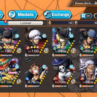 IOS-Android-2 Ex(Luffy max-Zoro max)-Good Medal-SP 138%-Good BF(Law-Nami-King-Aokiji-Charlotte-Ulti-Cracker)-HP750 - Image 1