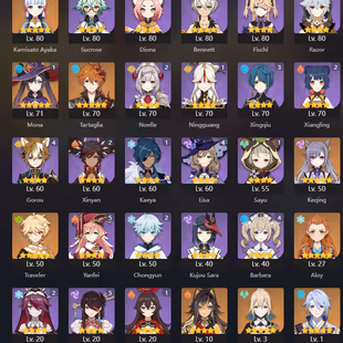 NA  AR 56 | 13 | 3 Leg | Eula | Ganyu | Hu Tao | Itto | Venti | Ayaka | Dehya | Ayato | Jean | Keqing | Tartaglia | Qiqi - Image 5