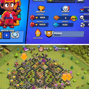 |2in1| BS - COC | 9858 TROPHIES | 42 BRAWLERS | 3 Legendary | 1437 VICTORIES | 63 LVL | 151 GEMS | FULL ACCESS | GIFT - Image 1