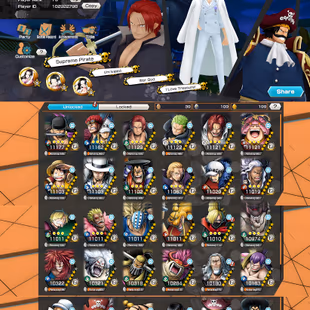 A2-Hyber 63+10 Ex(Shank v4+Lucci+Kid Law+Zoro+Shank v3+Big Mom+Luffy+Roger+Oden+Roger v2)+Vip SUP+Medal+Bounty Festival - Image 1