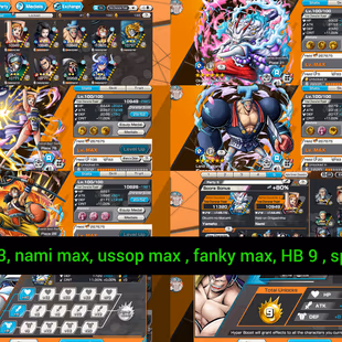 Hyber Boost 9-Ex Yamato V2 Max-Good BF Nami Onigashima Max-Franky Max-Ussop Max-Yamato Boost 3-SP 145-Good Medal-Q16 - Image 1