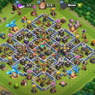 ❗[ PREMIUM TH-14 ]❗GIANT GUANTLET || HEROS: 55-68-43-51-30 || BLUE WALLS || NICE TROOPS || FAST DELIVERY  - Image 1