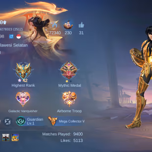 HERO MAX EMBLEM MAX SKIN 439 2 LEGEND NARUTO SAKURA SAINT SEIYA CHOU BADANG ZENETH SELENA ALL STAR MOSKOV GOOD ACC - Image 1