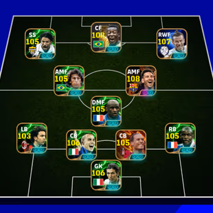 3278+ I MSN(Prime) I Bale 107 I Pele 108 I Cruyff 106 I Zico 105 I Piero 105 I Vieira 105 I Thuram 105 I Cannavaro 106 I - Image 2