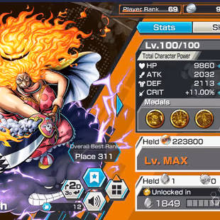 KC20-Hyber 47-6 Ex Max 11k(Shanks V2 Boost 3-51:52+Yamato Ace+Roger V1+Shanks Red+Oden)-SUP 161%-Many BF Max-Medal Good - Image 5
