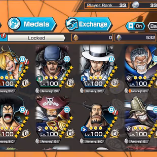 BR579-IOS+Android-5 Ex Meta Max(Garp+Sabo+Kuzan+Lucci+Roger v2)+Good Medal+Support 155+Sanji Max+Oden v2 Max+Dorry Max - Image 1