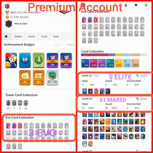 🔥[AT]🔥 EXCLUSIVE ACCOUNT | 8604-TROPHY | AR-22 | 119 CARDS / 51 MAXED / 5 ELITE / 3 EVO || 66 EMOTES | KT-15 | 54 XP l - Image 2