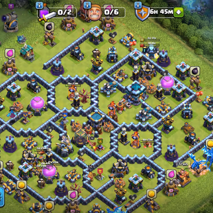 🌲[ TH-13 FULLY MAX - 6TH BUILDERS ]🌲E.BOOT [MAX] - 5X EPIC || MAX LIST: MAX DEFENCES - TROOPS - WALLS - HEROS - Image 1