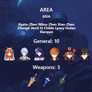 R306-ASIA-AR59-Xianyun-Lyney-Nilou-Kamisato-Raiden-Childe-Hutao-Zhongli-Xiao-Venti-Weapon: 3 - Image 3