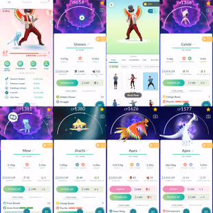 1839Level 67 2016. Shadow Apex Ho-Oh Shadow Apex Lugia Shiny Mew Shiny Pikachu Libre (traded) Shiny Celebi Shiny Jirachi - Image 2